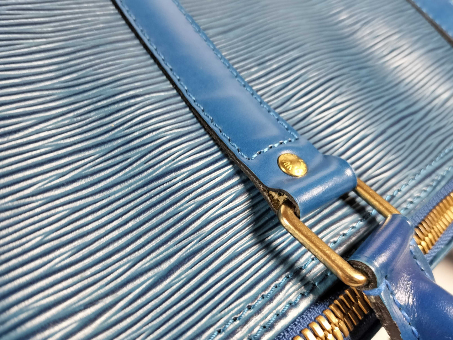 LOUIS VUITTON SG-Louis Vuitton Epi Keepall 50 M42965 VI0965 Blue Boston Bag