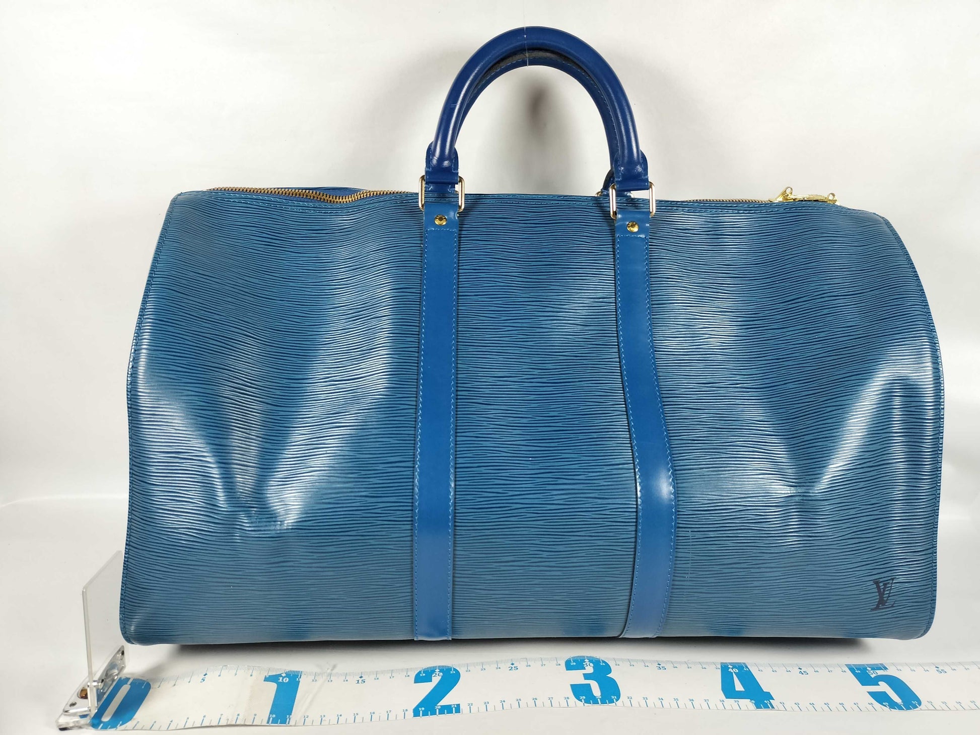 LOUIS VUITTON SG-Louis Vuitton Epi Keepall 50 M42965 VI0965 Blue Boston Bag