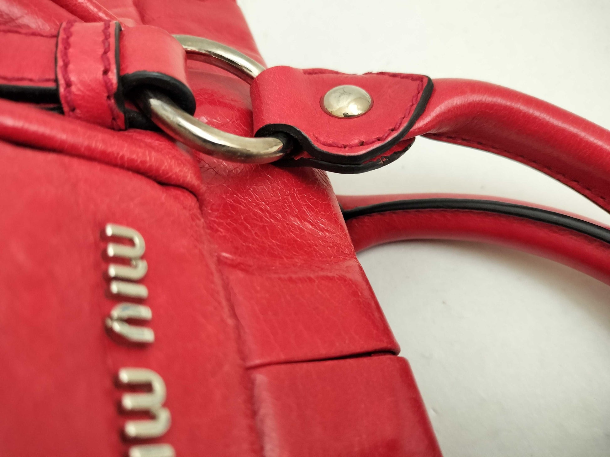 miu miu SG-Miu Miu Leather Shoulder Bag Red handbag