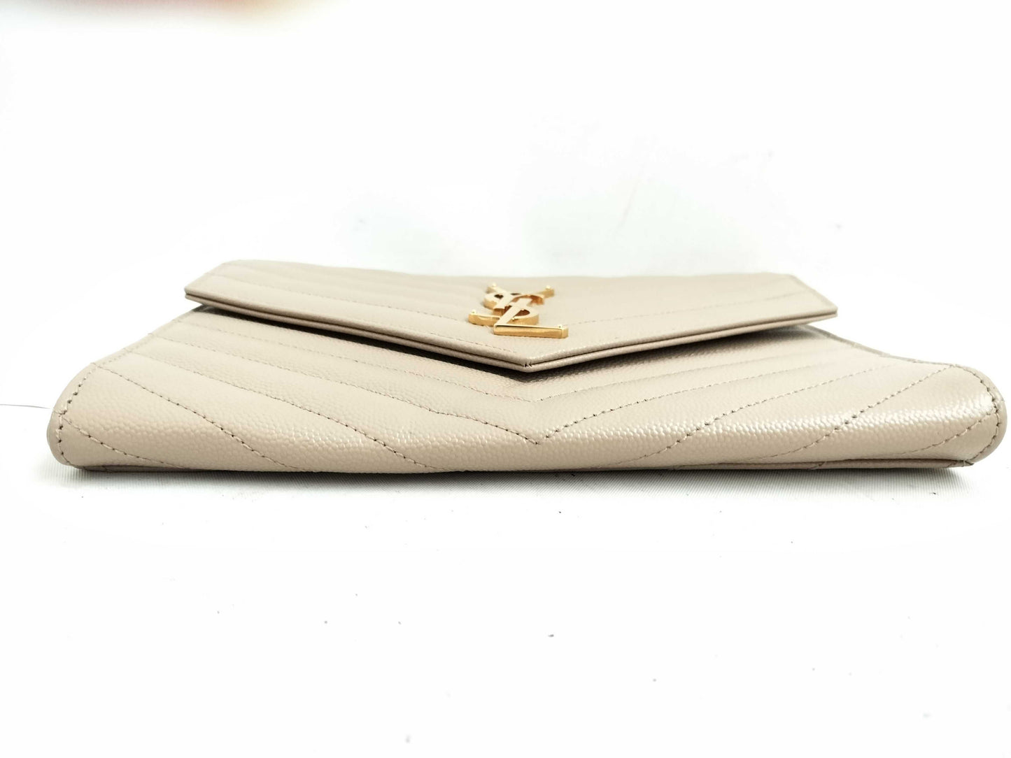 SAINT LAURENT DU-Saint Laurent Paris Leather Clutch Bag Beige 617662 Clutch Bag