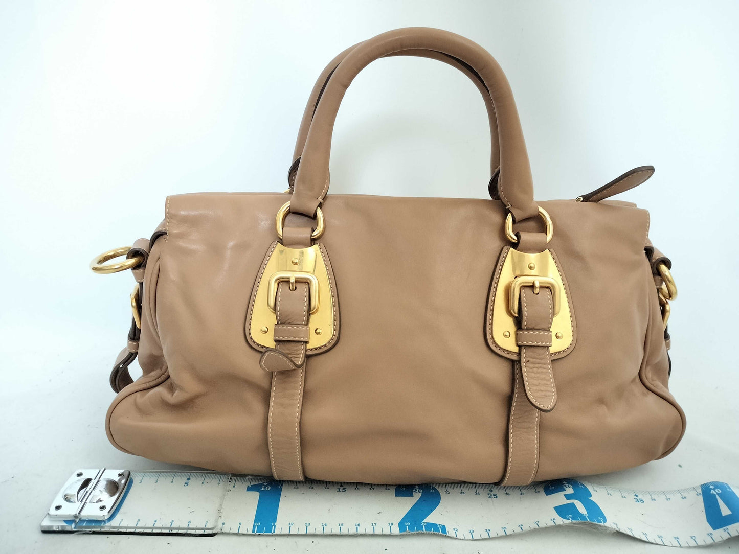 PRADA SG-Prada Leather 2 Way Handbag Brown BN1903 Handbag