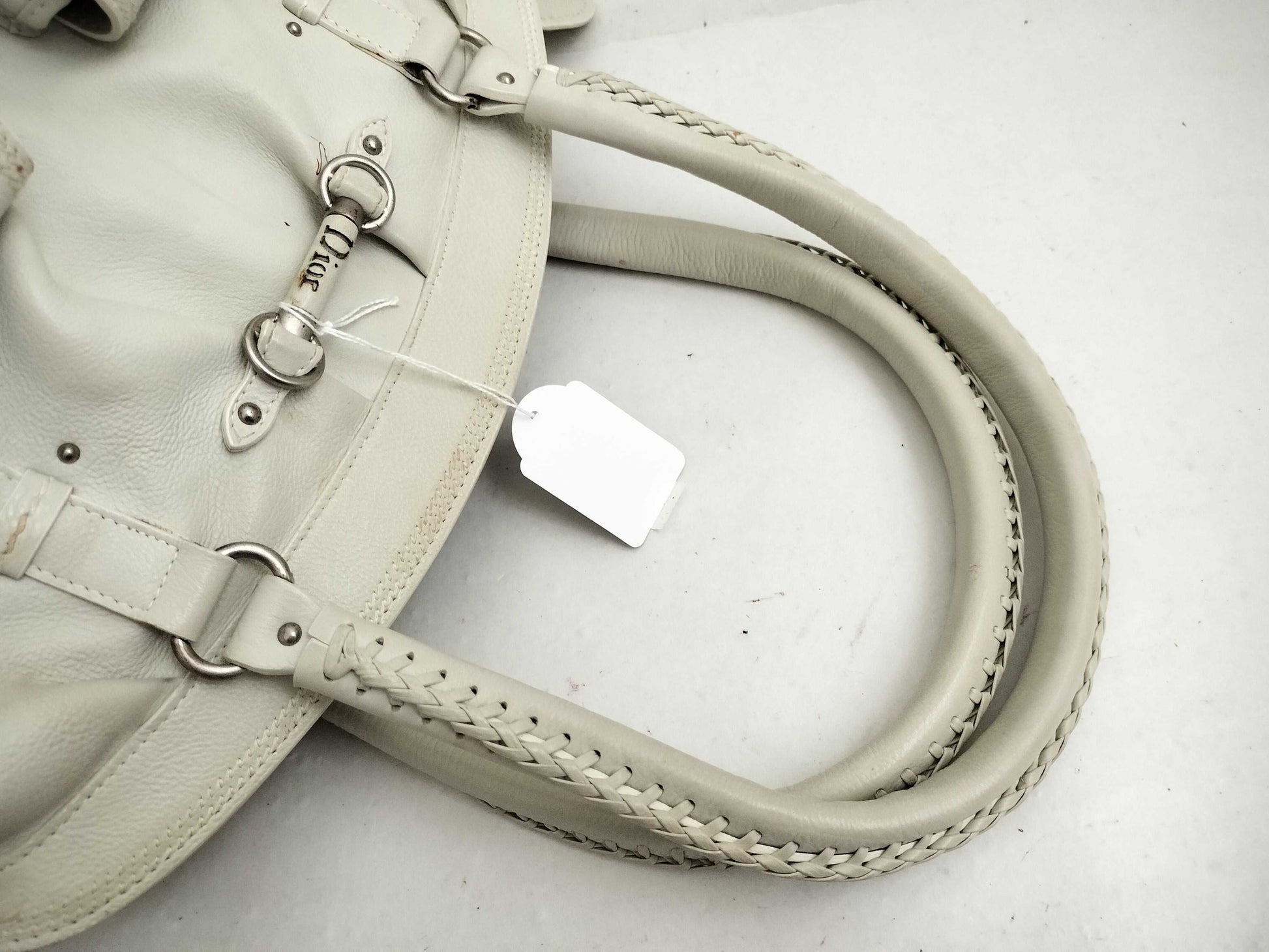 Dior FR - Dior Leather Boston White Vintage Leather handbag