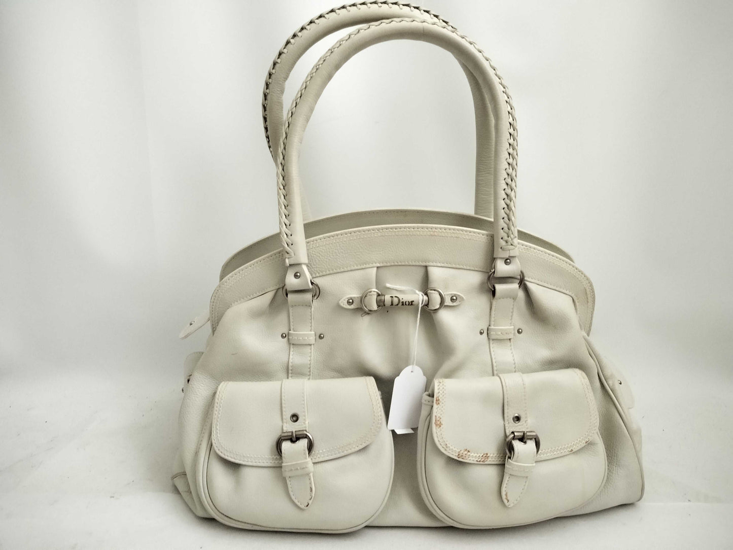 Dior FR - Dior Leather Boston White Vintage Leather handbag