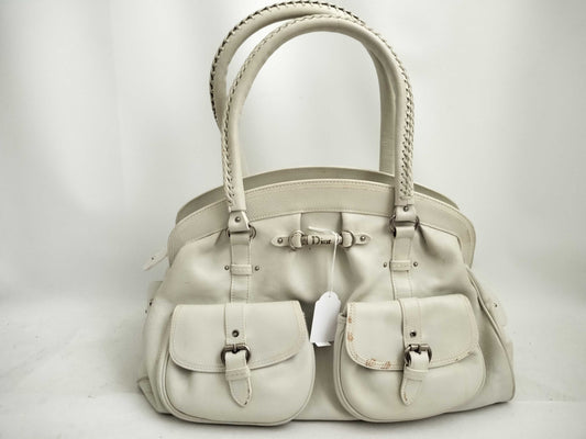 Dior FR - Dior Leather Boston White Vintage Leather handbag