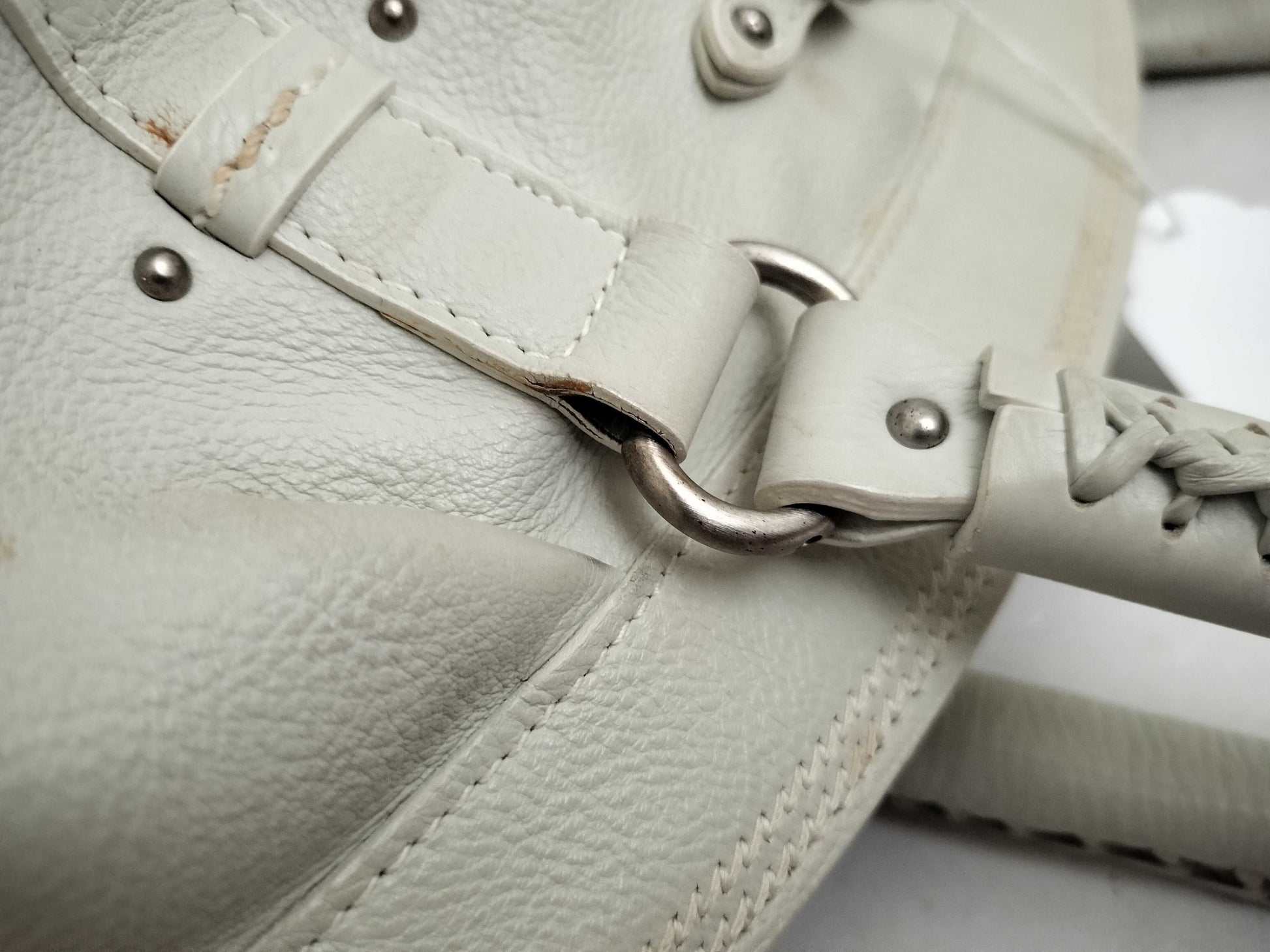Dior FR - Dior Leather Boston White Vintage Leather handbag