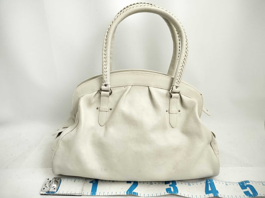 Dior FR - Dior Leather Boston White Vintage Leather handbag