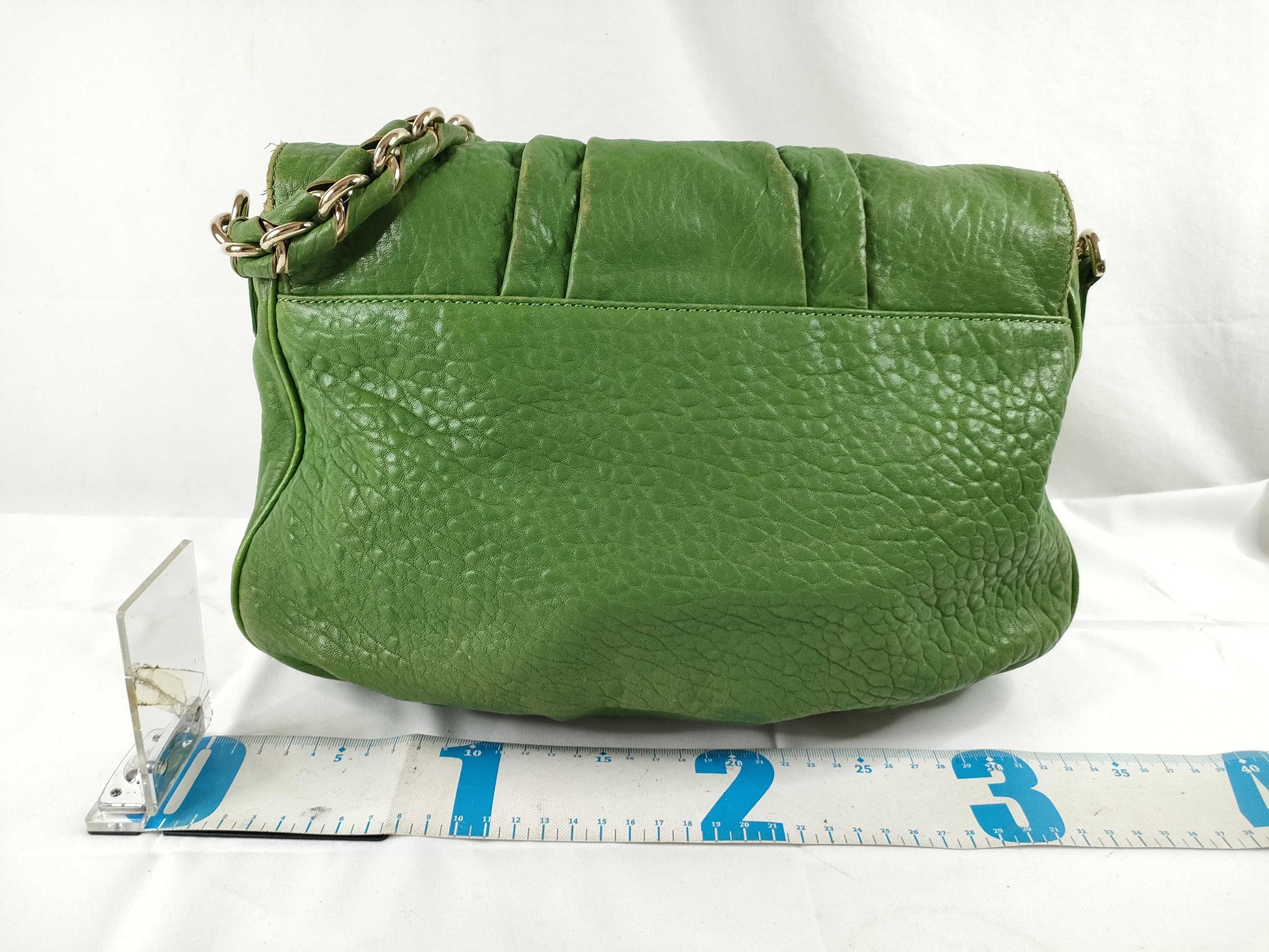 FENDI Mia Leather One Shoulder Bag Green 8BR614 Shoulder Bag