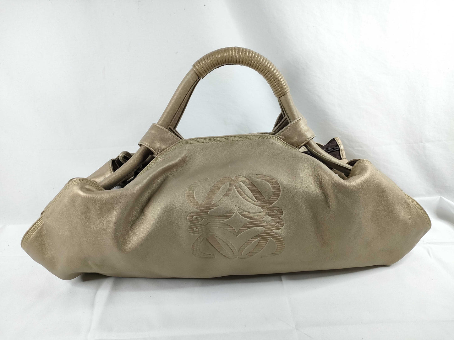 LOEWE Nappa Aire Leather Handbag Gold Handbag