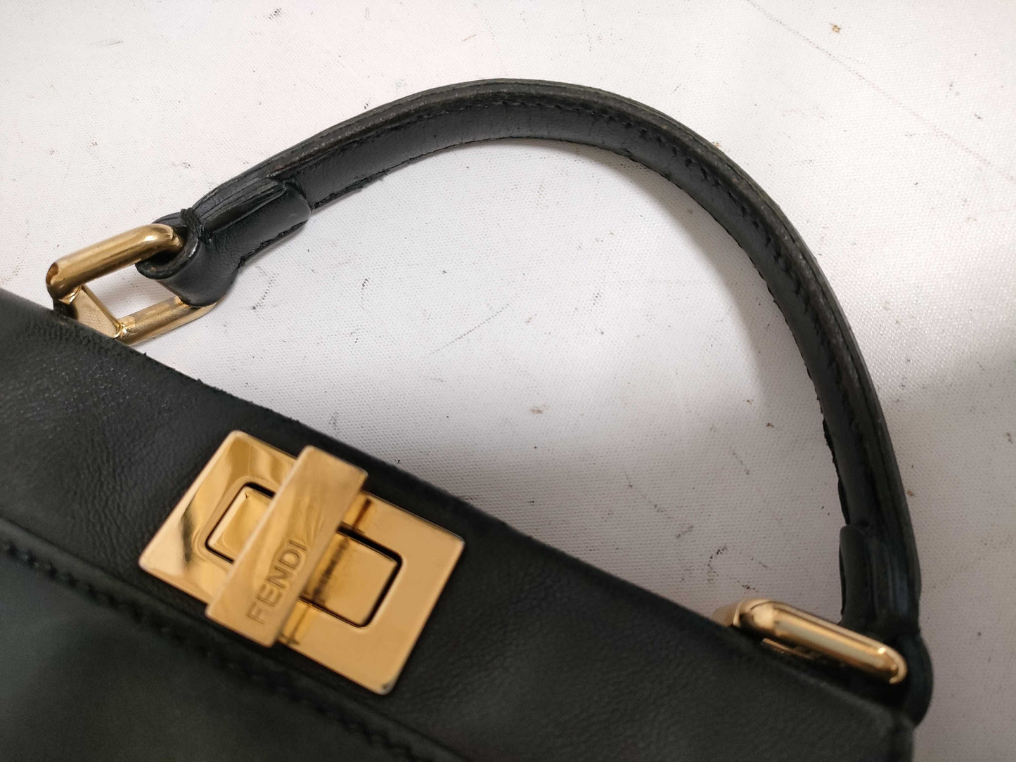 FENDI Mini Peekaboo Leather 2-Way Shoulder Bag Shoulder Bag