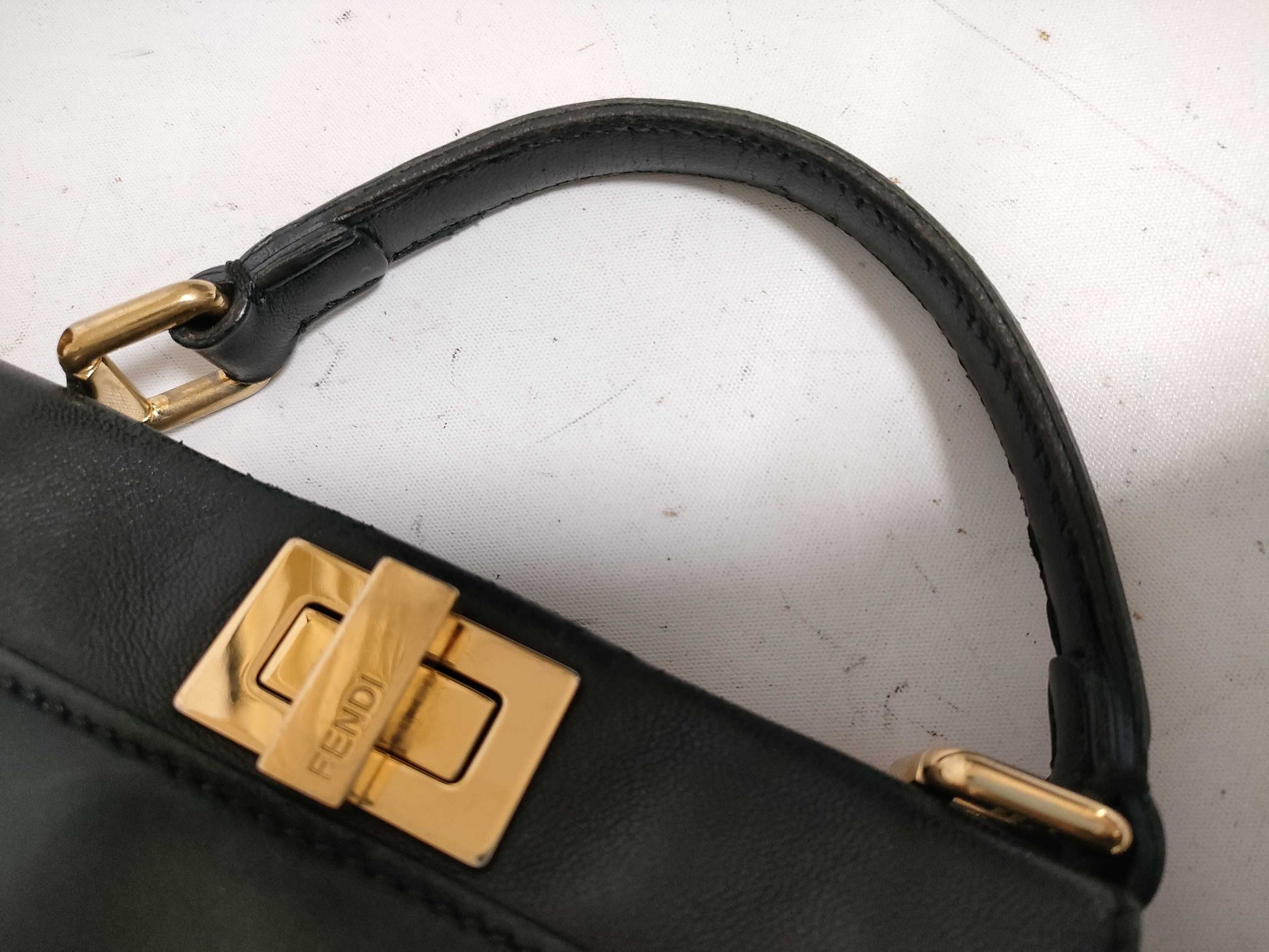 FENDI Mini Peekaboo Leather 2-Way Shoulder Bag Shoulder Bag