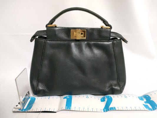 FENDI Mini Peekaboo Leather 2-Way Shoulder Bag Shoulder Bag