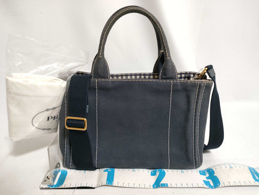 PRADA Canapa Canvas 2-Way Shoulder Bag