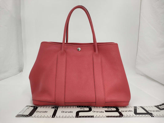 HERMES Garden Party Leather MM Tote Bag with O Stamp