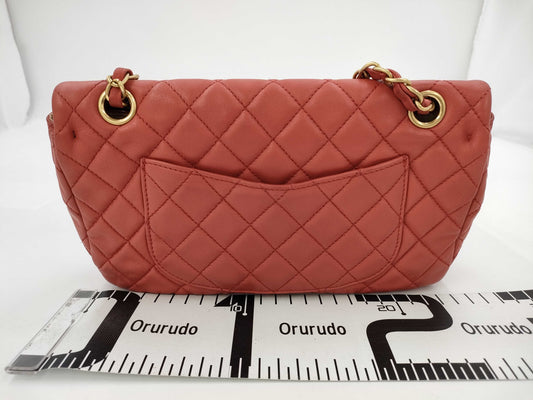 CHANEL Matelasse Lamb Charm Chain Shoulder Bag with Seal