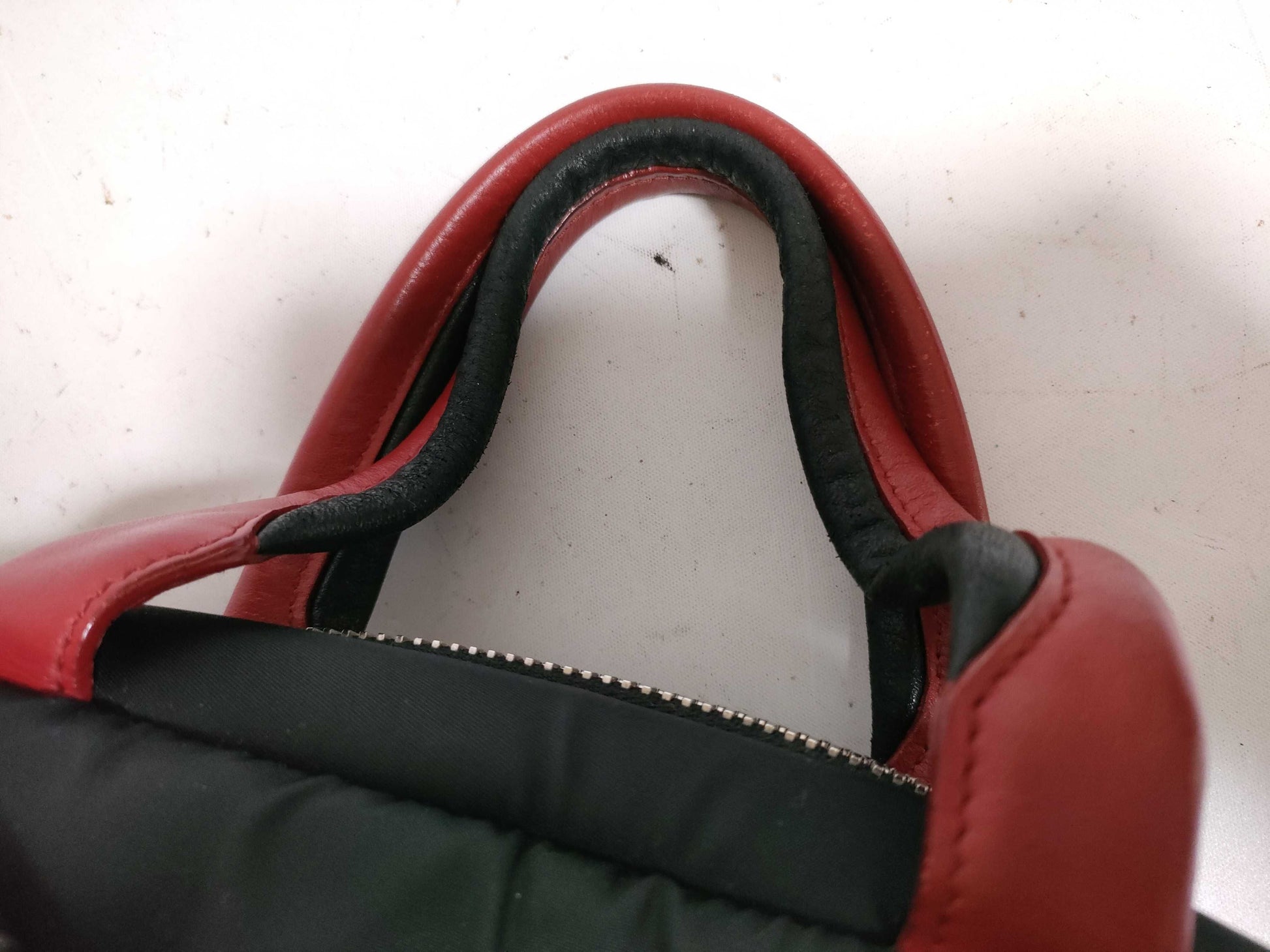 PRADA Nylon Tesuto x Leather Triangle Logo 2-Way Shoulder Bag Handbag