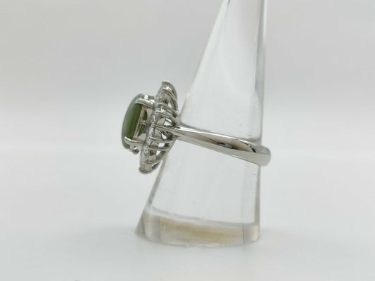 Chrysoberyl Cat's Eye 3.32ct D1.86ct Pt900 10.7g Ring
