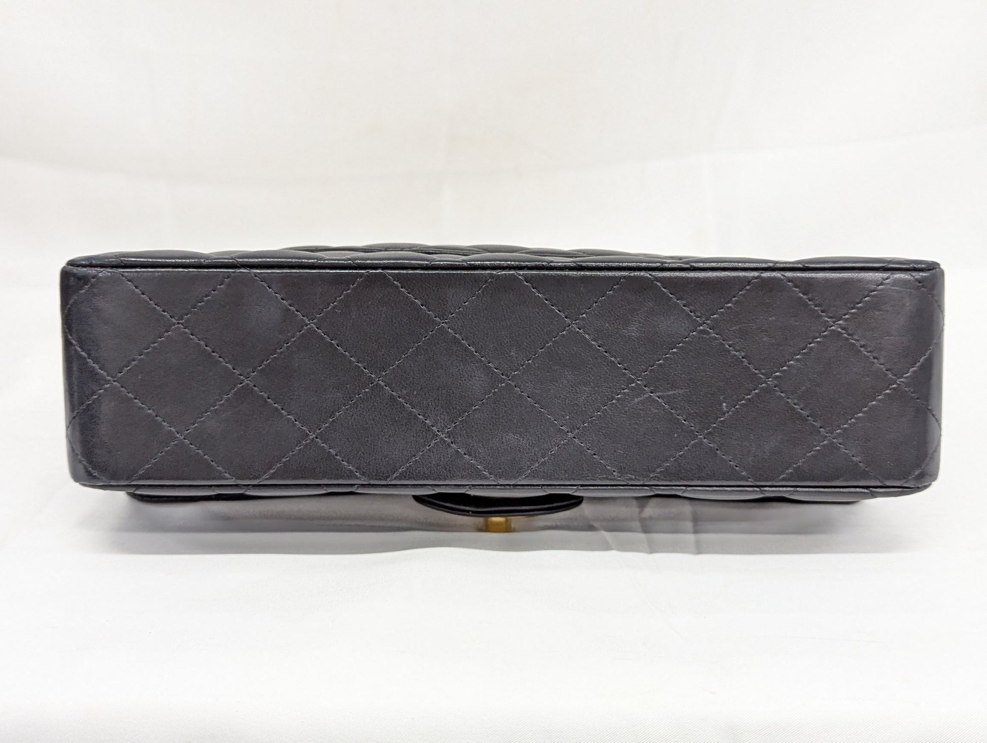 CHANEL Lambskin W Flap 25 Black 20th Series Shoulder Bag