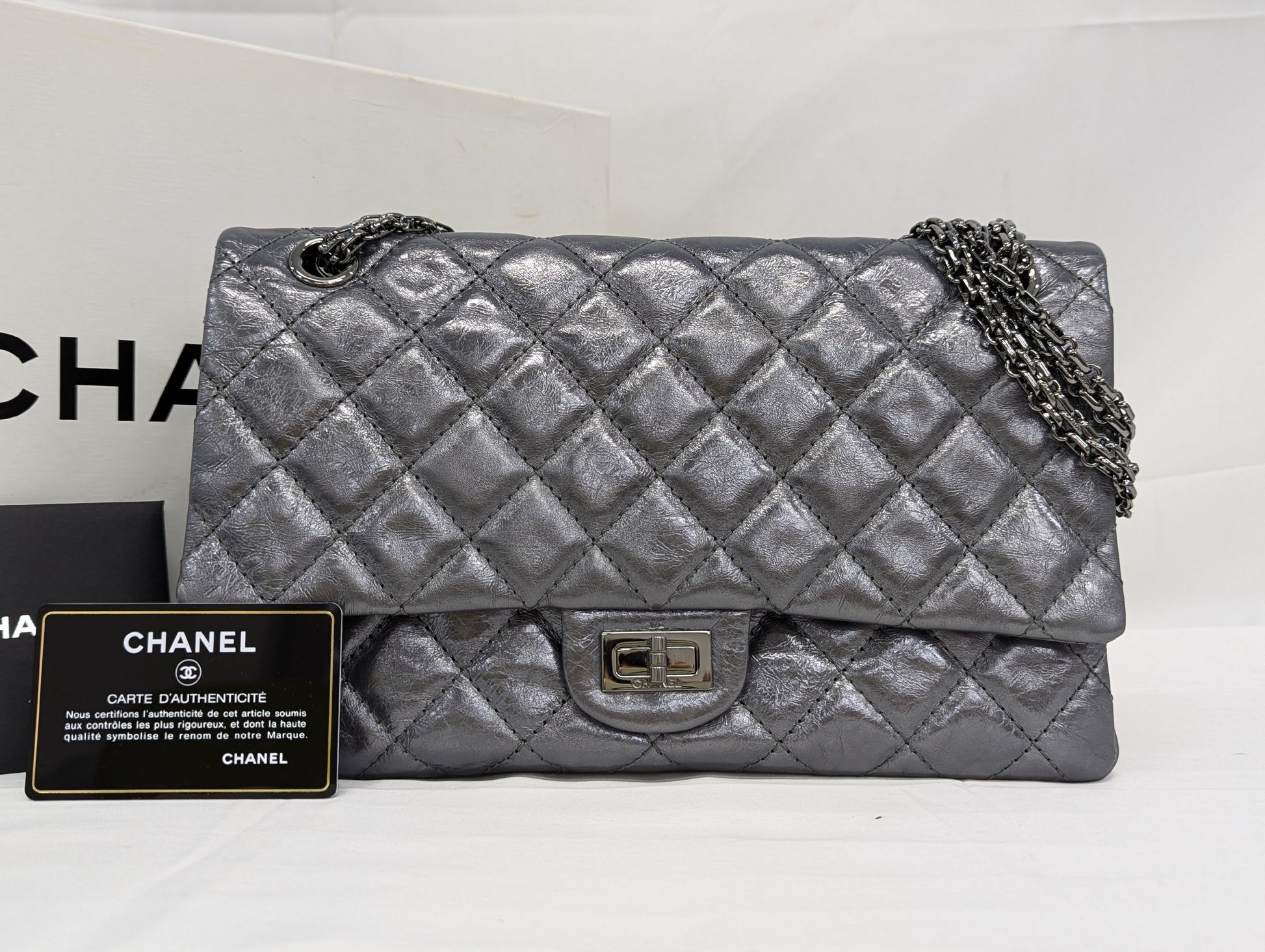CHANEL 2.55 Metallic W Flap 12th Series Shoulder Bag