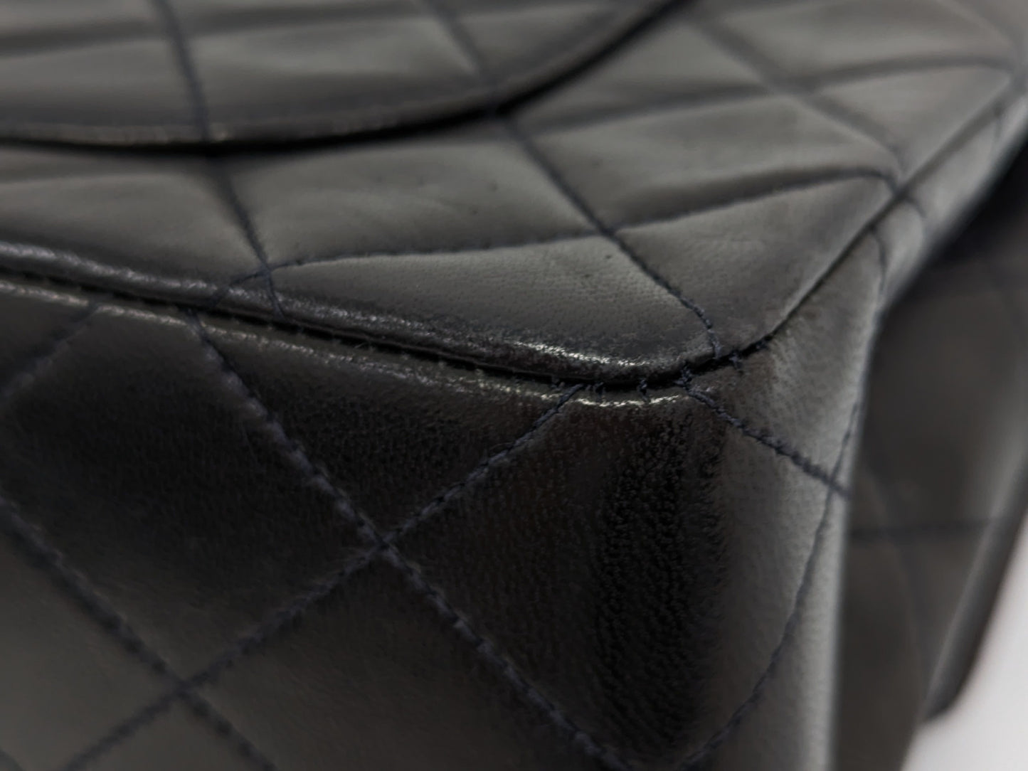 CHANEL Lambskin W Flap 23 Black Shoulder Bag