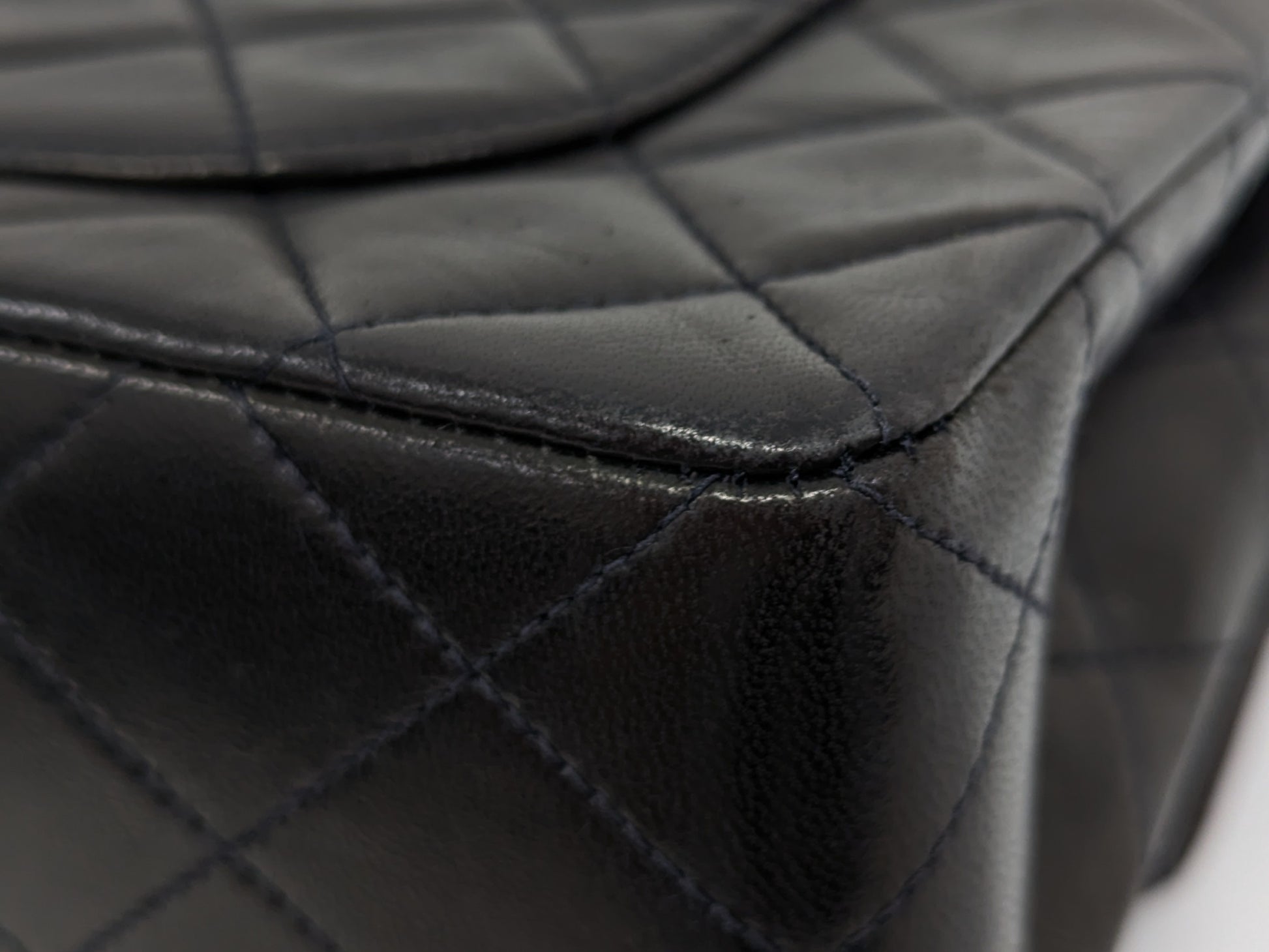 CHANEL Lambskin W Flap 23 Black Shoulder Bag