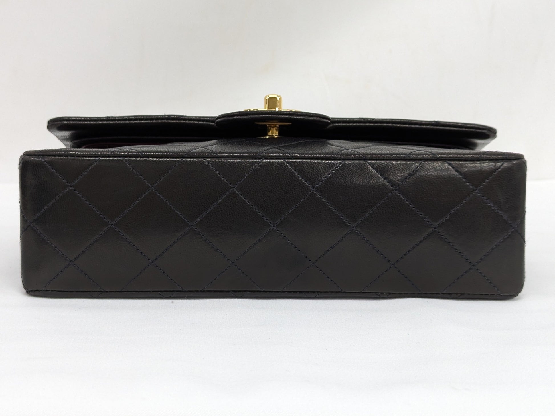 CHANEL Lambskin W Flap 23 Black Shoulder Bag