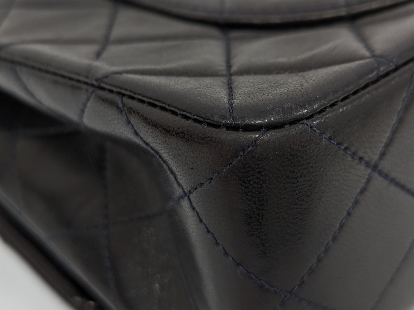 CHANEL Lambskin W Flap 23 Black Shoulder Bag