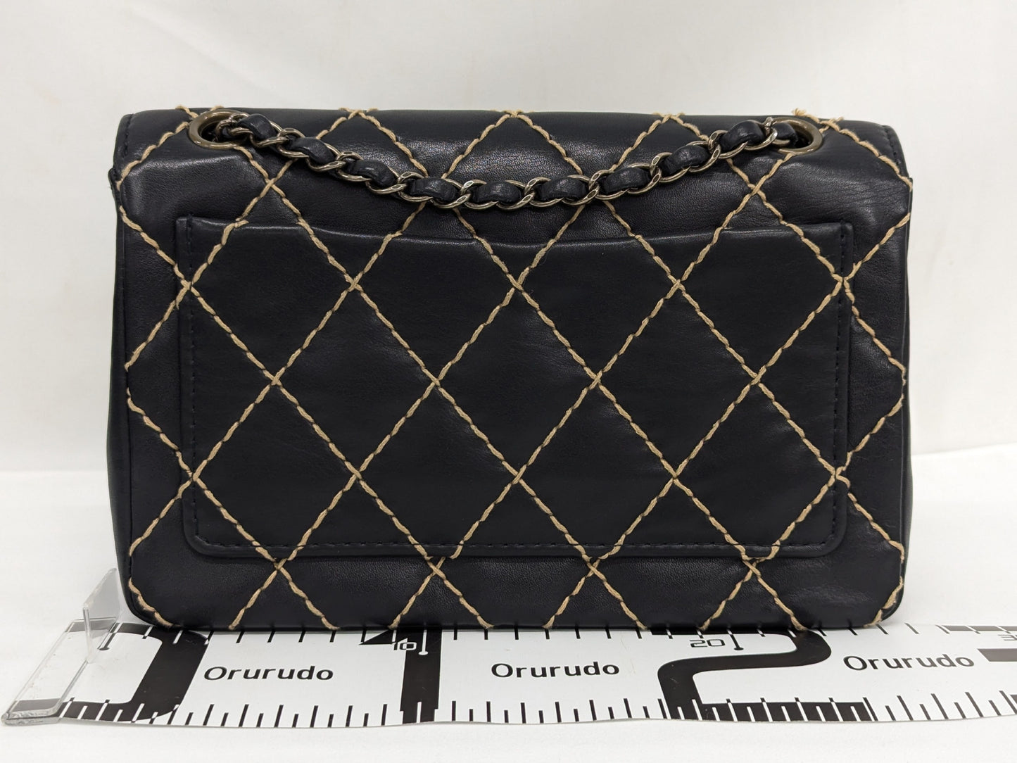 CHANEL Wild Stitch Chain Shoulder Black Shoulder Bag