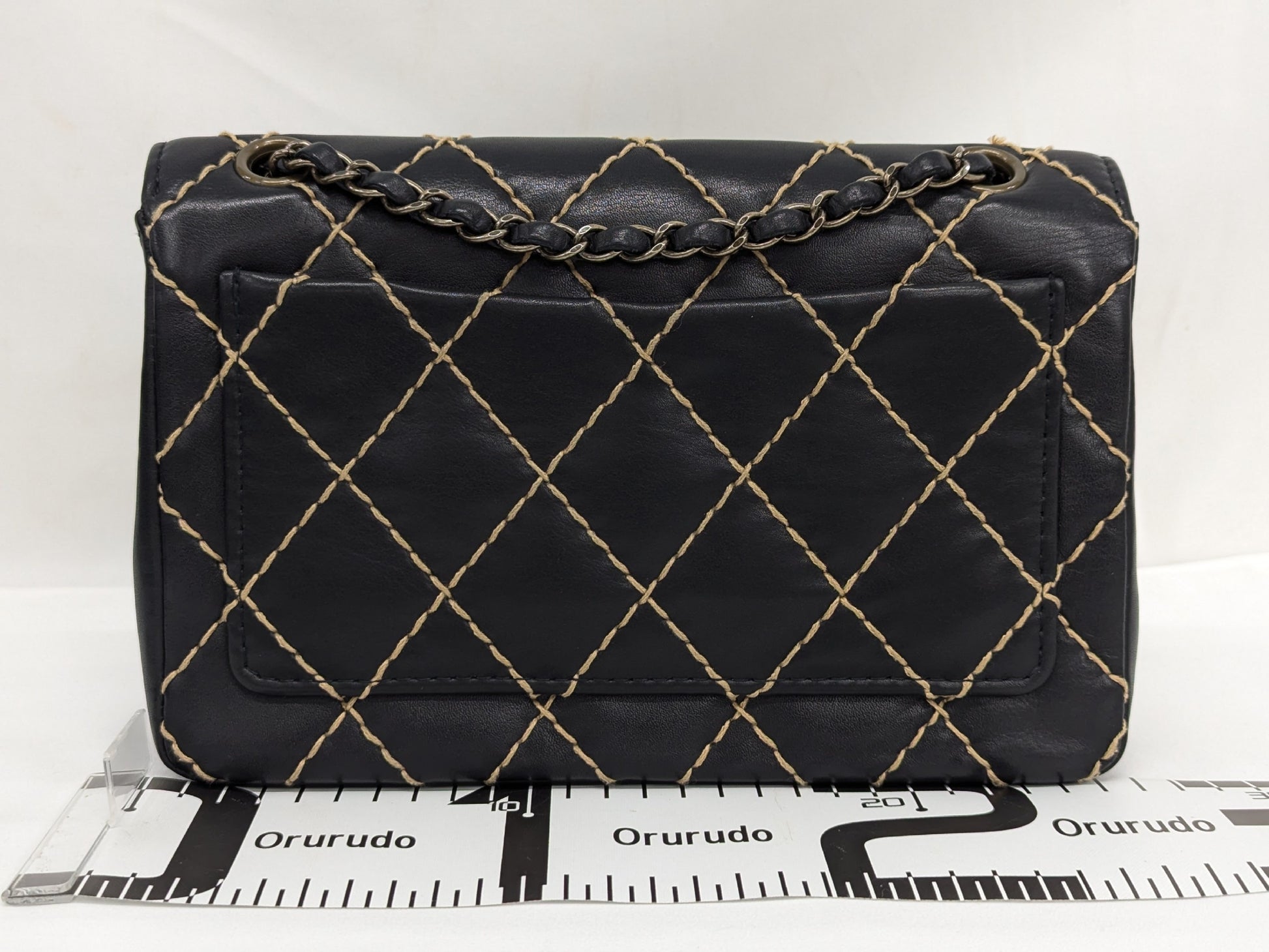 CHANEL Wild Stitch Chain Shoulder Black Shoulder Bag