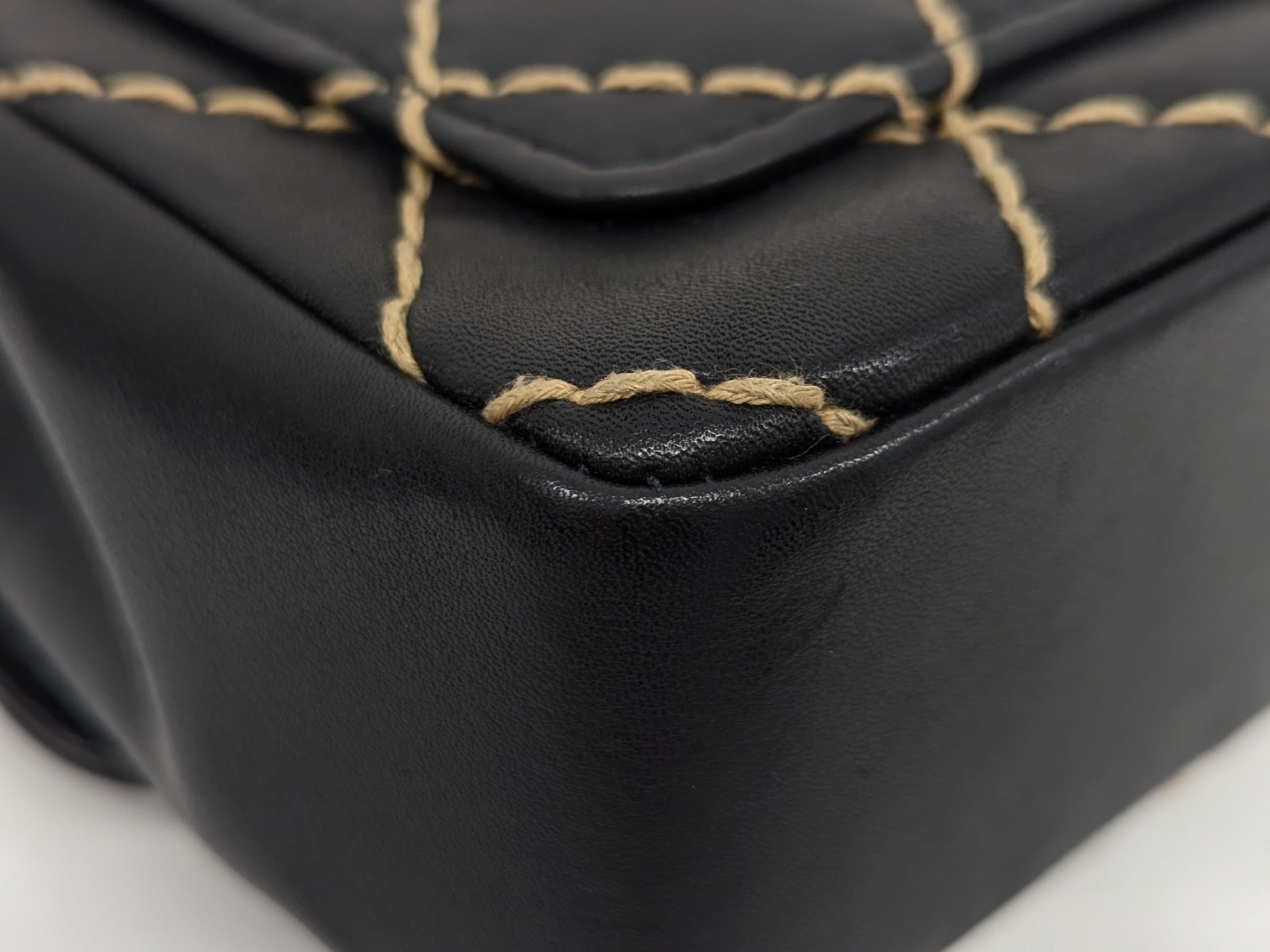 CHANEL Wild Stitch Chain Shoulder Black Shoulder Bag