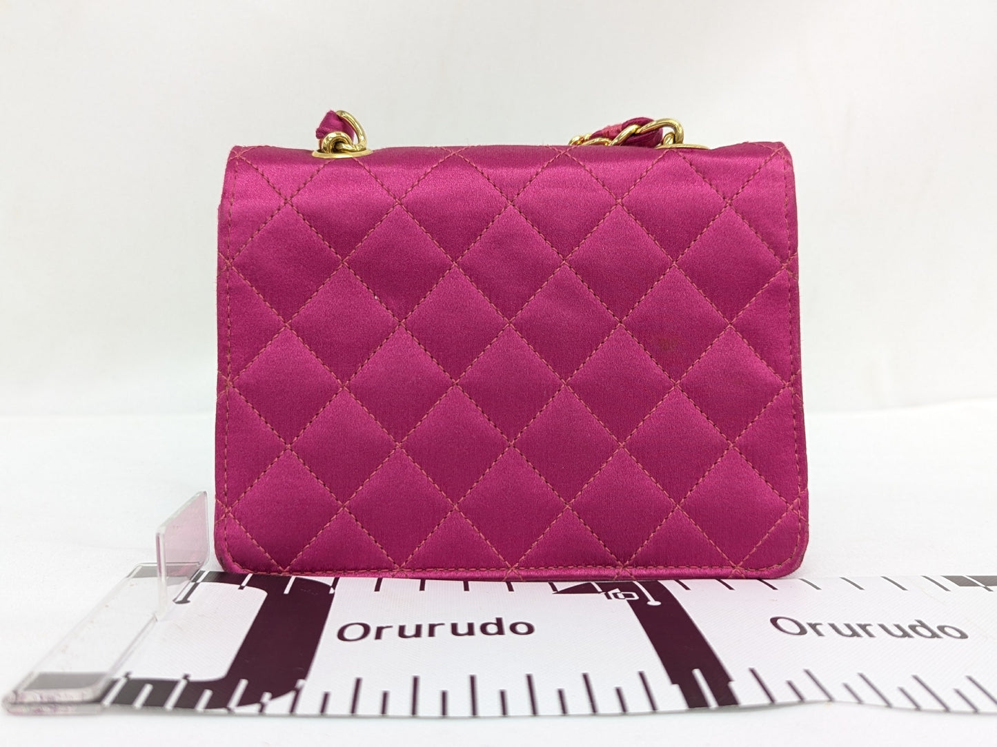 CHANEL Satin Mini Mini Matrasse Pink Shoulder Bag