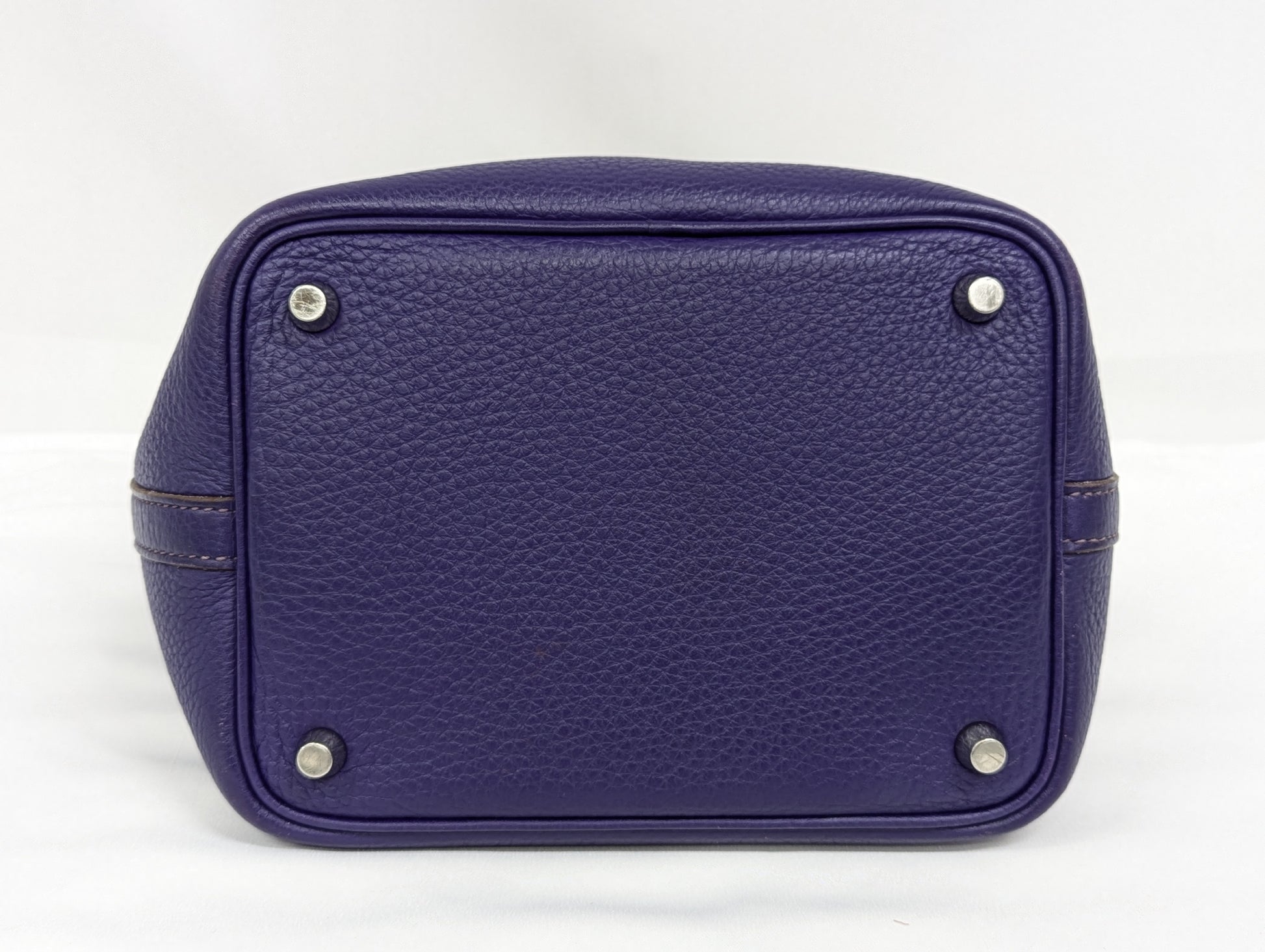HERMES Picotan Lock PM Tryon Clemence Purple Silver Hardware □O Bag