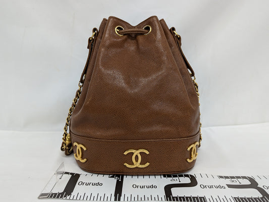 CHANEL Caviar Skin Drawstring Chain Shoulder Shoulder Bag