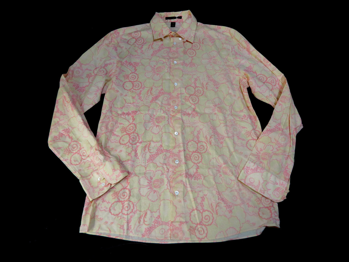 LOUIS VUITTON Louis Vuitton Floral All Over Long Sleeve Shirt Cotton S Men's Pink LOUIS VUITTON Shirt