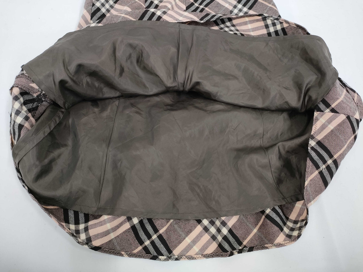 BURBERRY Blue Label Mini Dress, Ruffle Check, Pink, Wool, Size 36, BURBERRY BLUE LABEL Dress