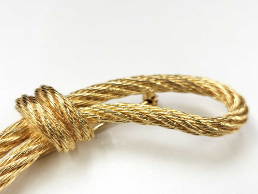 Dior Christian Dior Brooch Gold Ribbon Motif Christian Dior Brooch