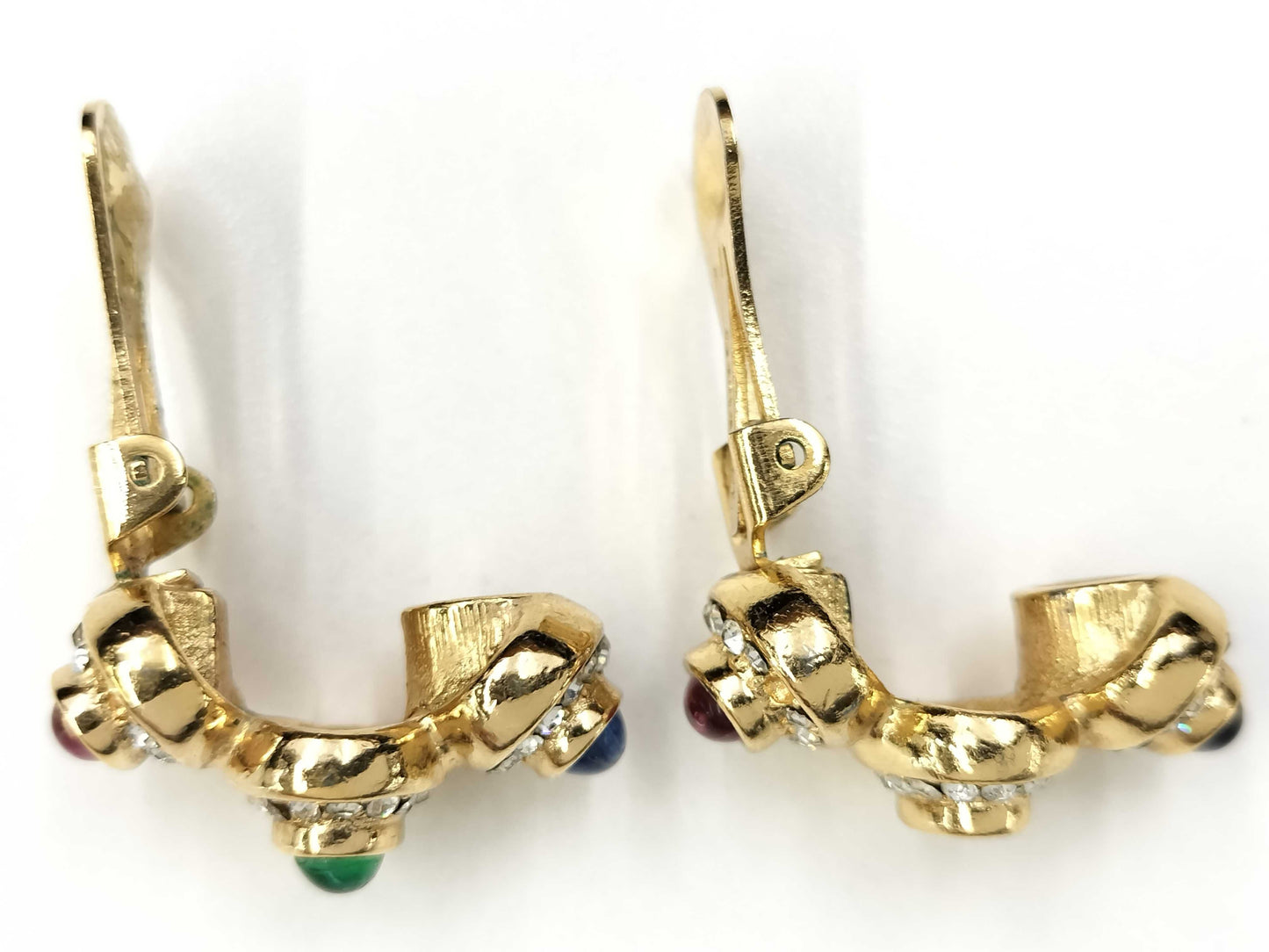 Dior Christian Dior Earrings with Colored Stones and Rhinestones