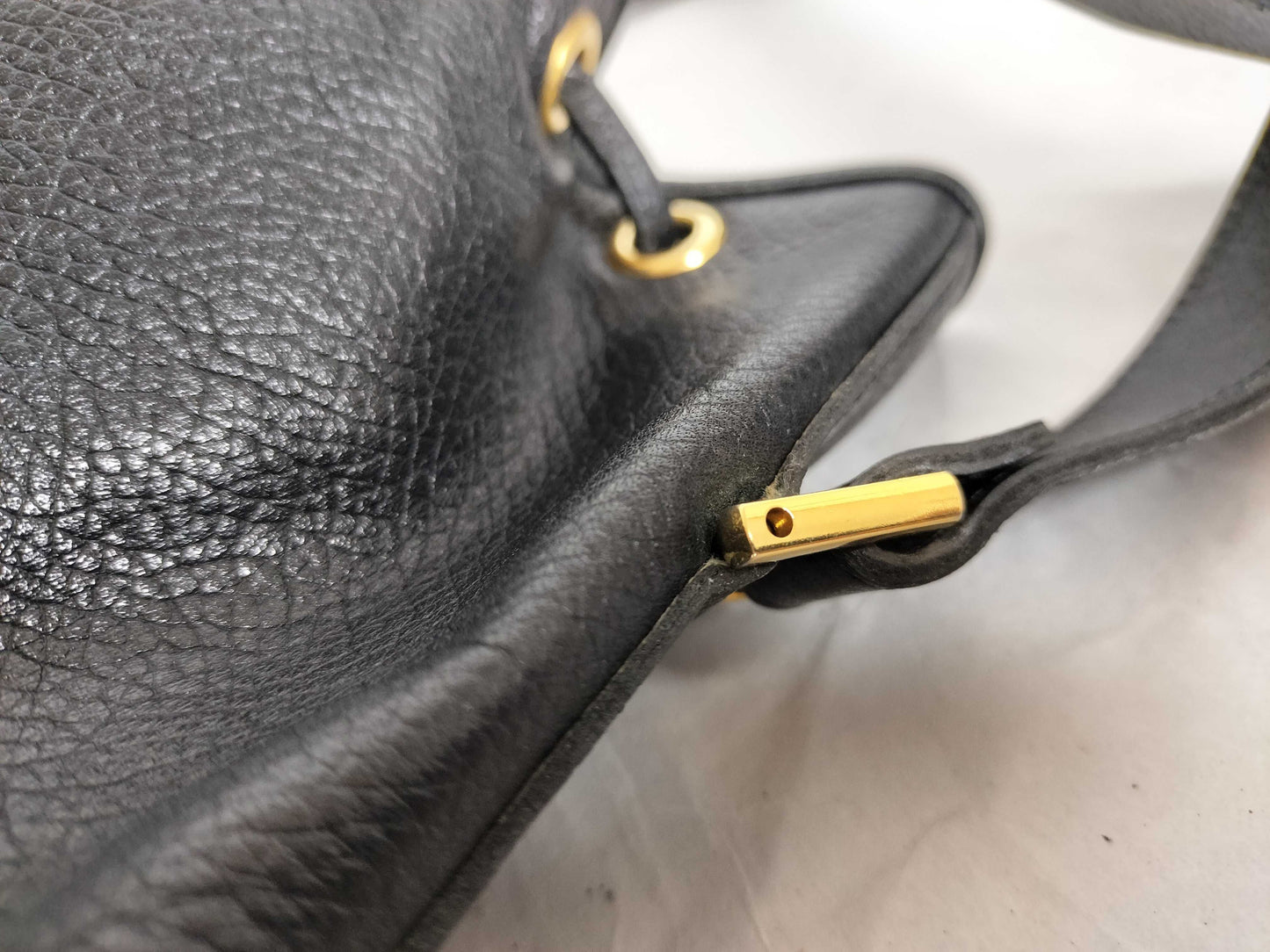 Christian Dior Leather Drawstring Shoulder Bag Black Black Christian Dior Shoulder Bag