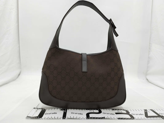 GUCCI GG Canvas Jackie Hardware Shoulder Bag