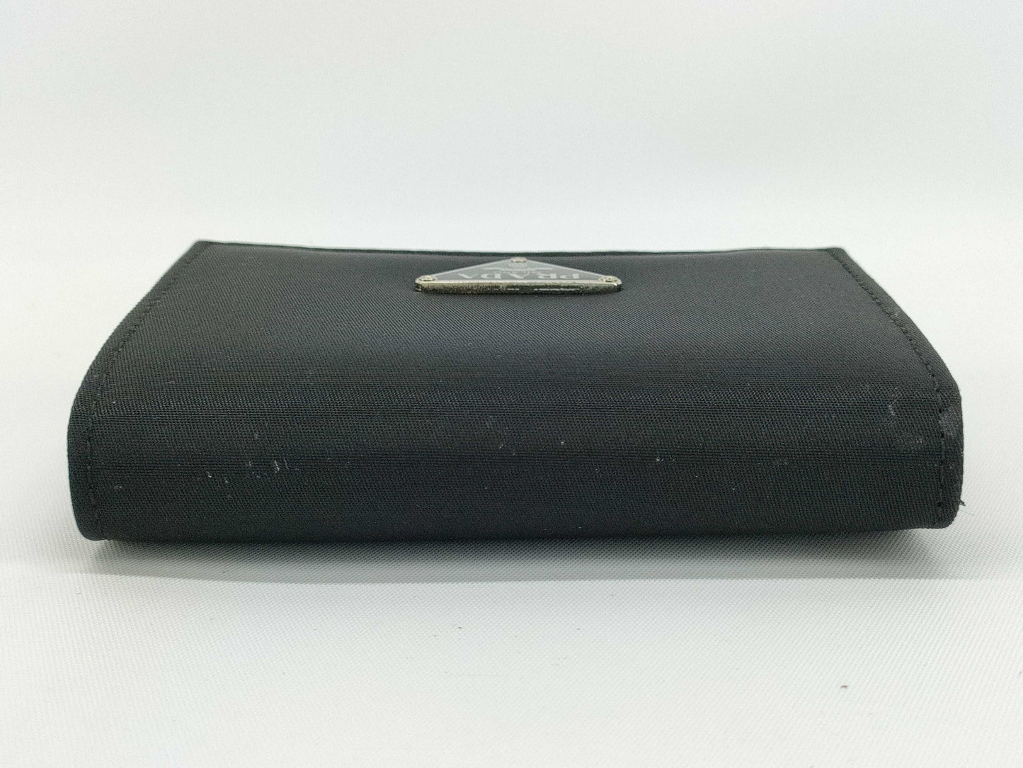 PRADA Nylon Prada Tri-Fold Wallet Triangle Logo Tesuto Safiano Wallet