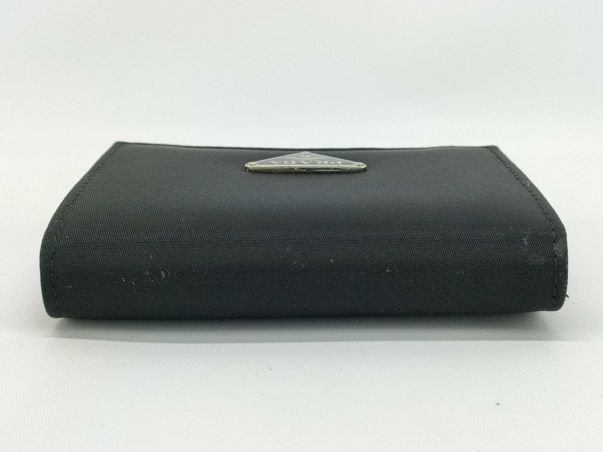 PRADA Nylon Prada Tri-Fold Wallet Triangle Logo Tesuto Safiano Wallet