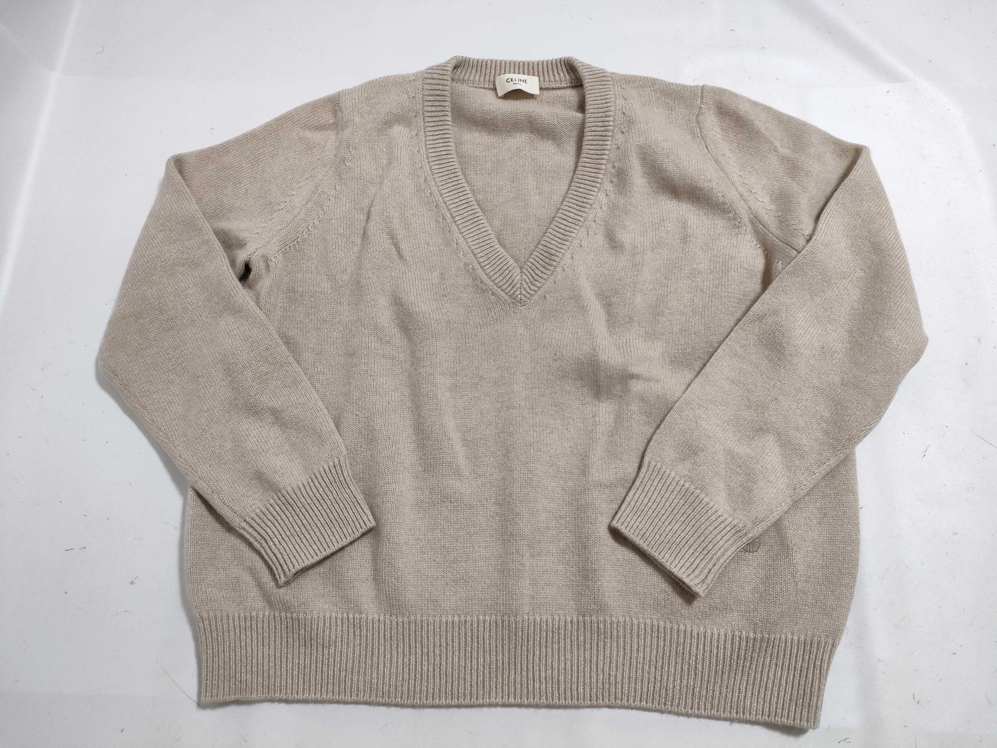 HERMES 100% Cashmere Sarkey Carriage Embroidery CELINE Current Eddie Knitted Cashmere Tops