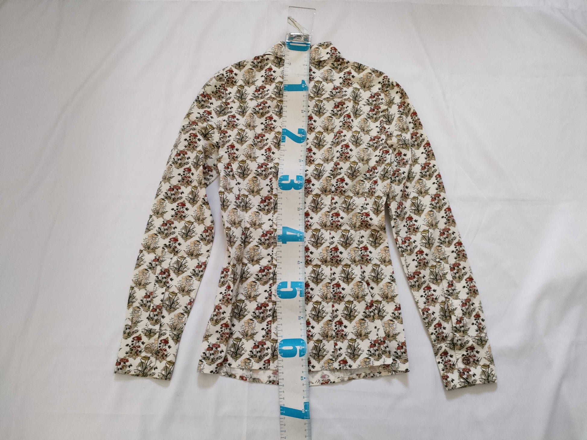 GUCCI GG Button Gucci Shirt Mushroom Print Mushroom GG Cufflinks Shirt