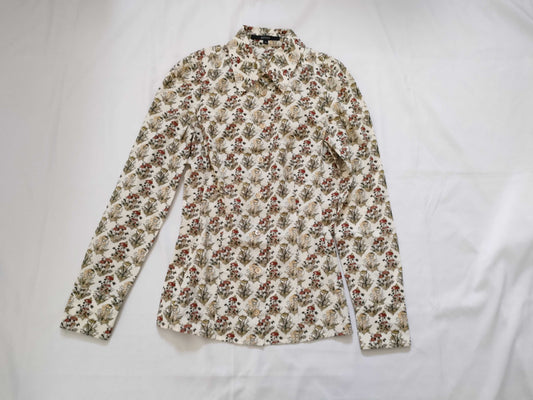 GUCCI GG Button Gucci Shirt Mushroom Print Mushroom GG Cufflinks Shirt