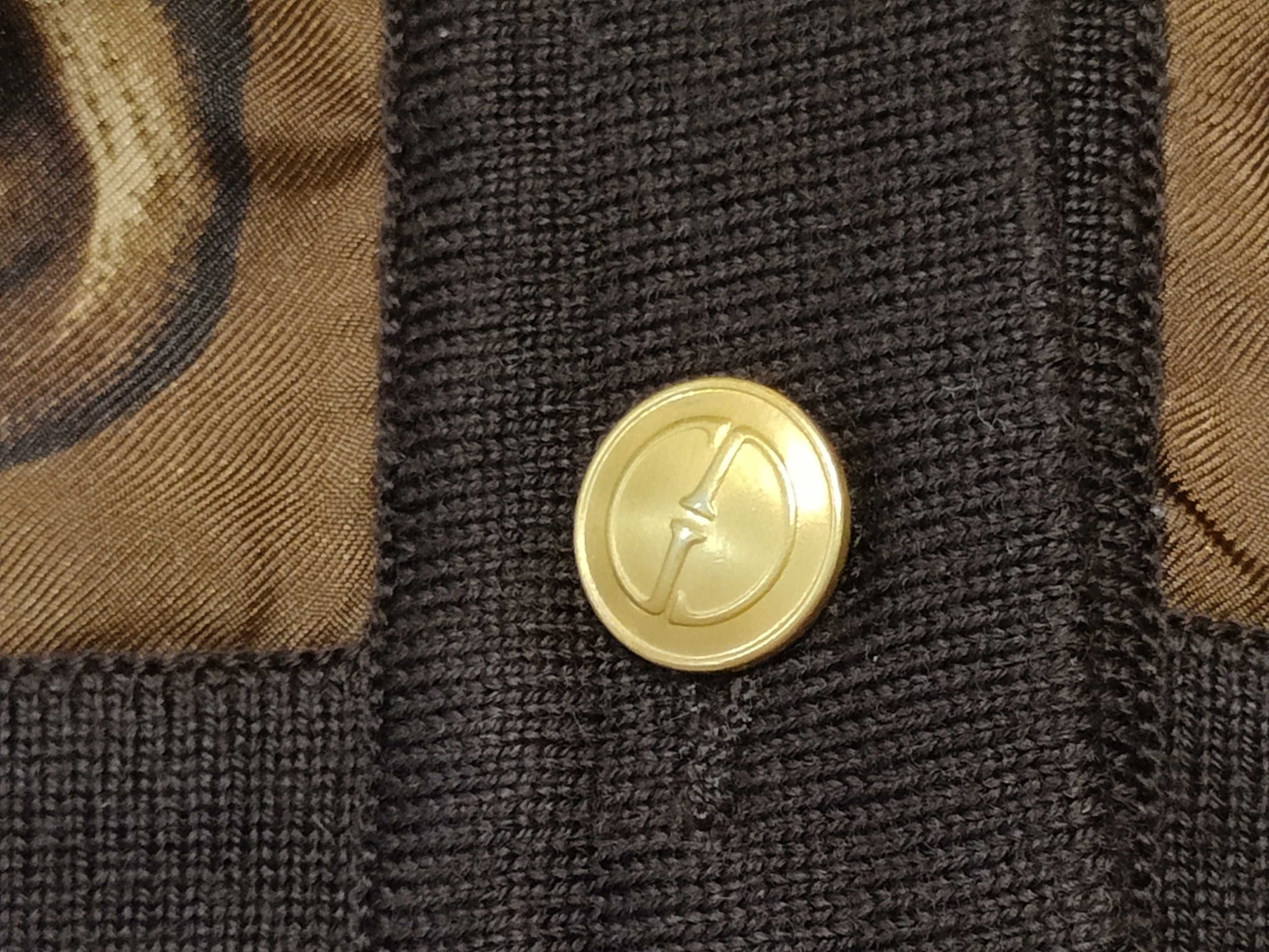 GUCCI GG Gold Button Gucci Fruit Pattern Fruit Silk Cardigan Cardigan