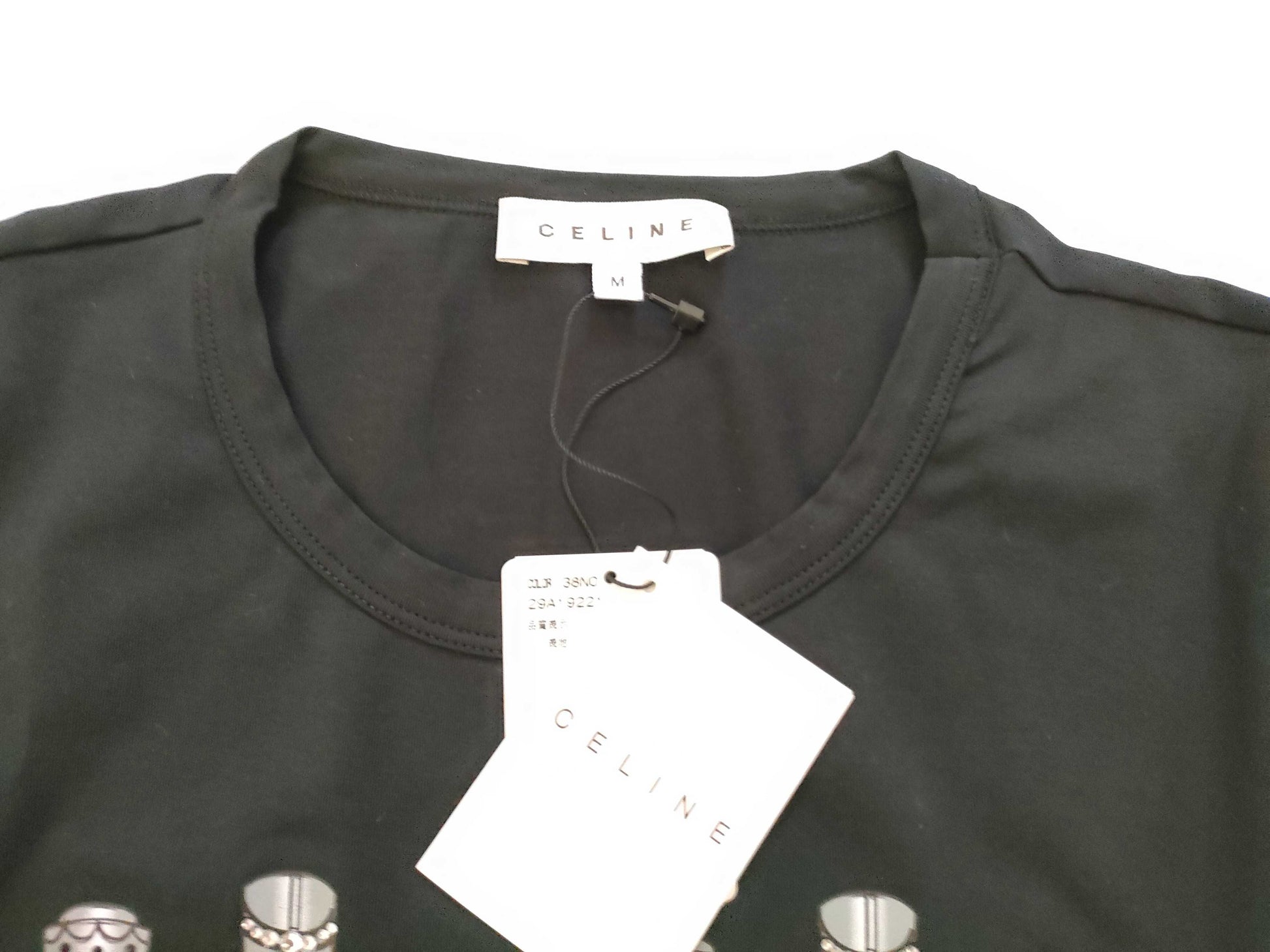 CELINE CELINE T-Shirt Robot Stone Lame New Unused Tagged T-Shirt with Bag