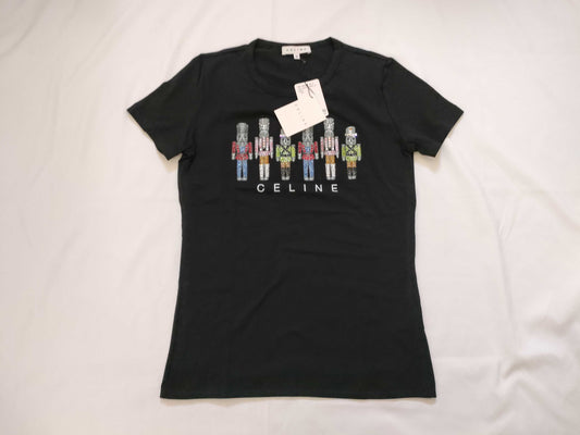 CELINE CELINE T-Shirt Robot Stone Lame New Unused Tagged T-Shirt with Bag