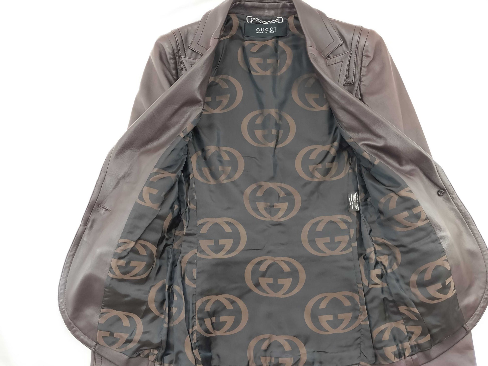 GUCCI Gucci GG Pattern Hose Bit Hardware Leather Jacket Lam Leather Jacket