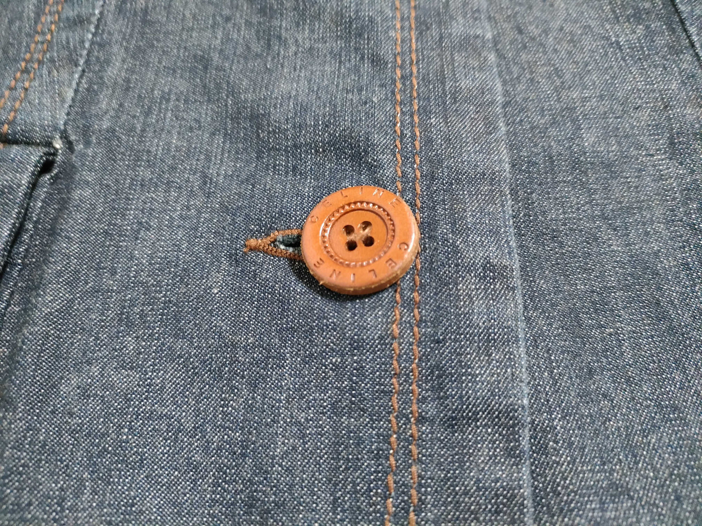 CELINE Denim Jacket Logo Button Jacket