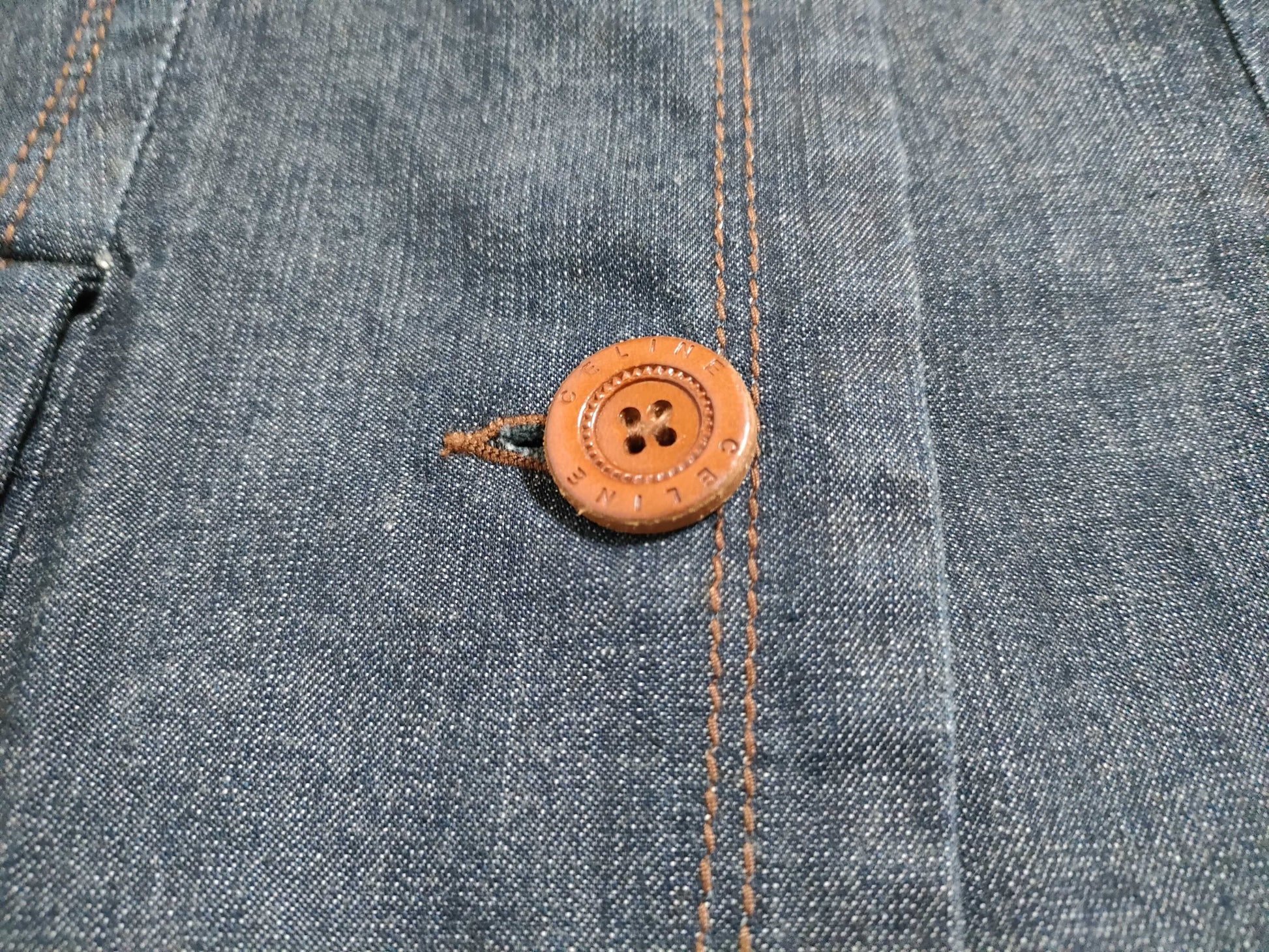 CELINE Denim Jacket Logo Button Jacket