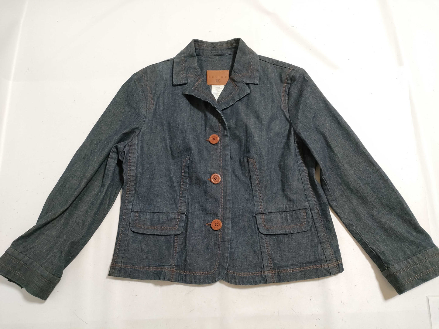 CELINE Denim Jacket Logo Button Jacket